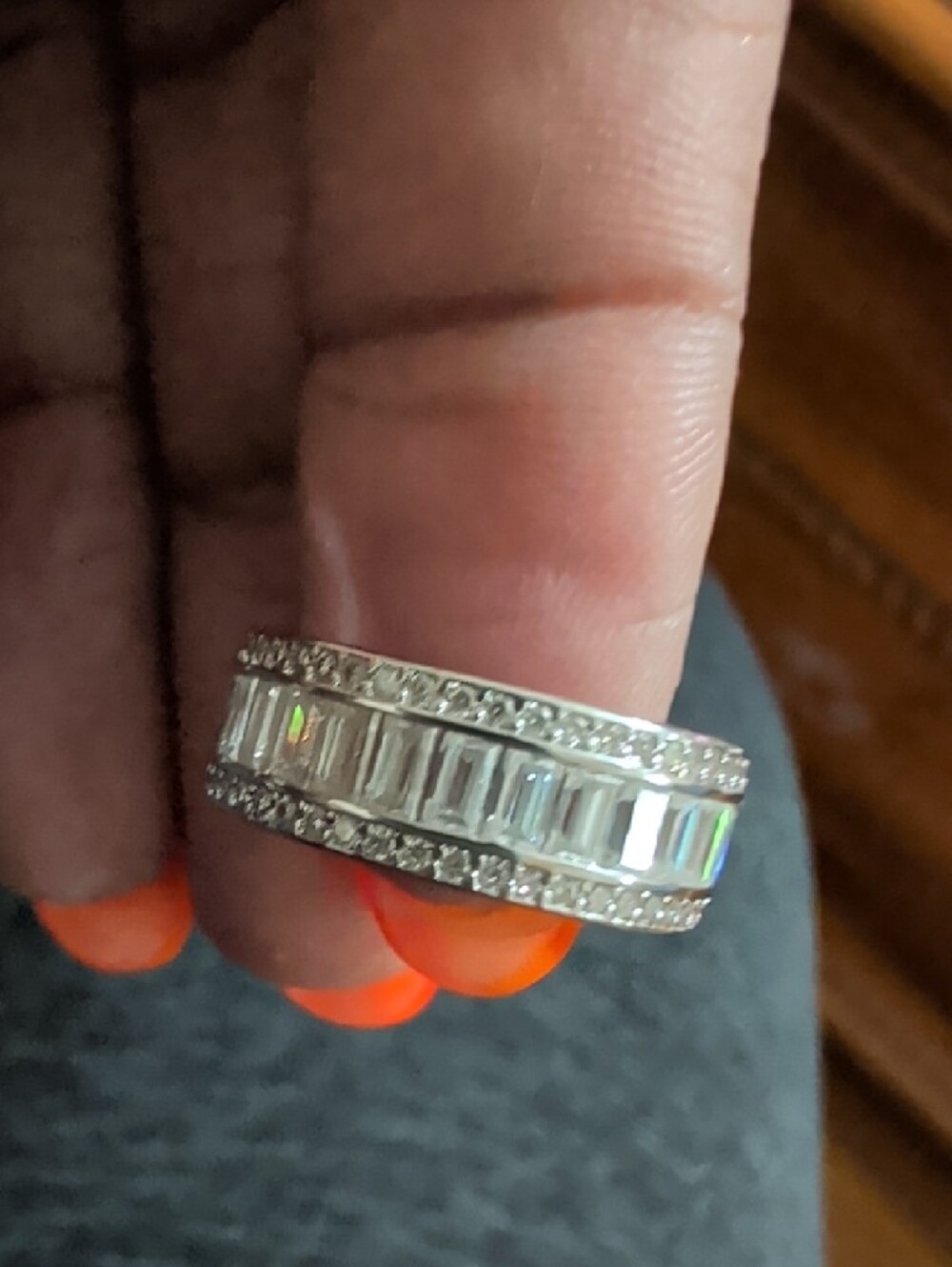 Moissanite Baguette Ring - Sleek Band Style